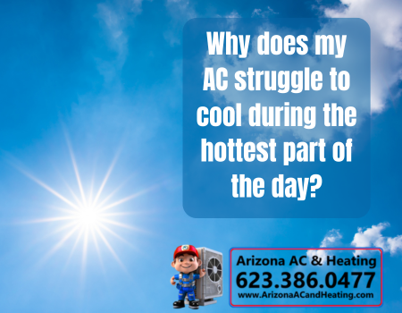 Why does my AC struggle to cool during the hottest part of the day?